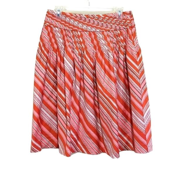 Talbots Orange Strip Skirt Sz 4 - Picture 1 of 6